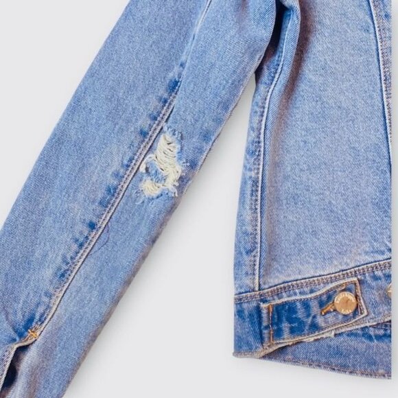 Haute Hippie Tribe Lottie Denim Jacket Blue, Size Small - Picture 9 of 12